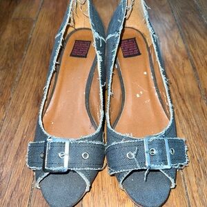 Women’s Stylish Denim Peep Toe Shoes